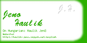 jeno haulik business card
